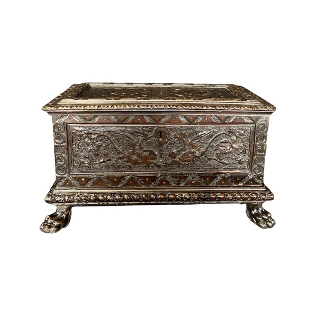 Large French Period 18th Century Carved Renaissance Casket For Sale - Image 13 of 13