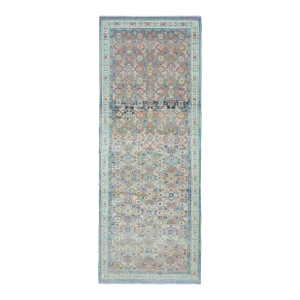 Vintage Turkish Oushak Handmade Wool Cotton Brown Runner Rug