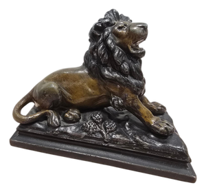Viennese Cold-Painted Bronze Lion by MR, 19th Century