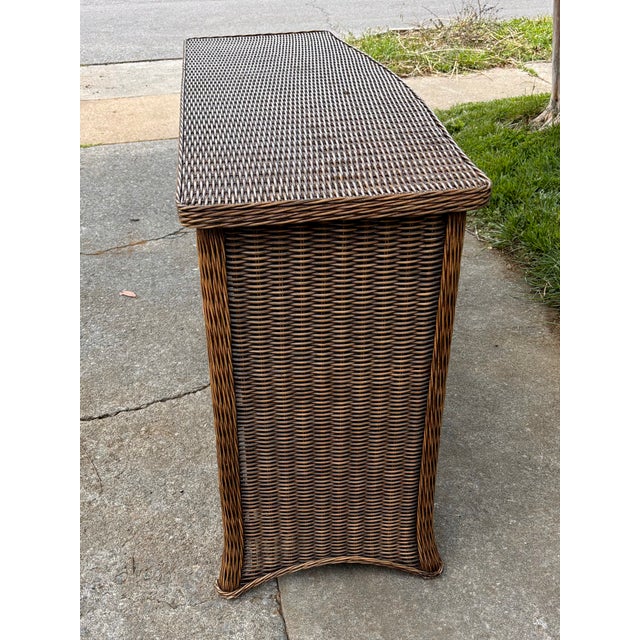 Vintage Skirted Wicker Bow-Front Dresser For Sale - Image 13 of 15