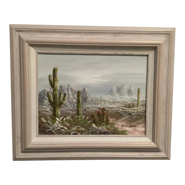 Original Oil Painting Landscape Luscious Sonoran Desert, Signed by Artist, Framed For Sale