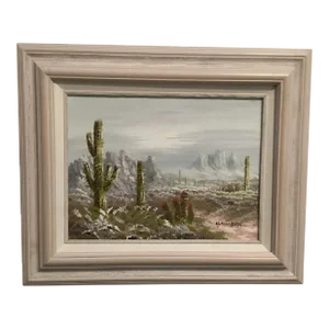 Original Oil Painting Landscape Luscious Sonoran Desert, Signed by Artist, Framed
