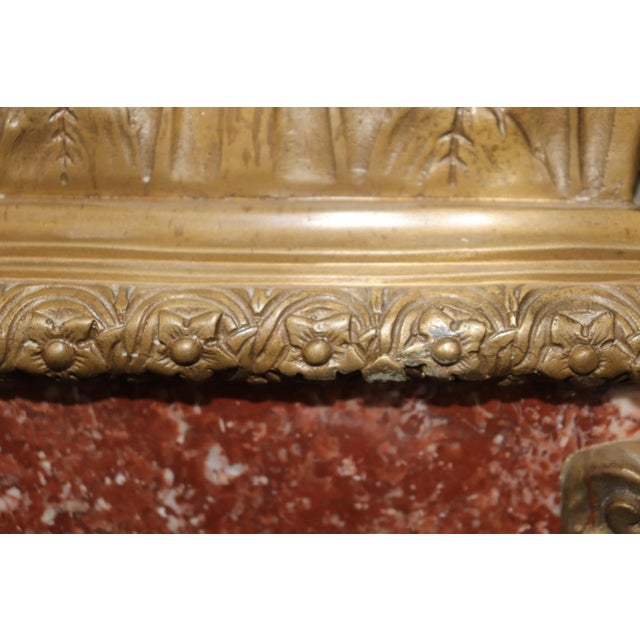 Superb Antique French Louis XV Rouge Marble and Figural Bronze Maiden Pedestal For Sale - Image 11 of 11