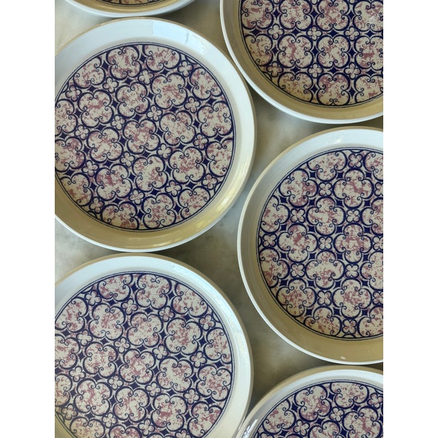 Noritake Vintage Noritake Primastone "Image" Pattern Dinner Plates - Set of 7 For Sale - Image 4 of 11