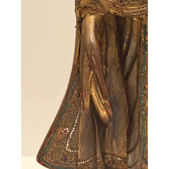 Carved Wood Buddha Statue For Sale - Image 9 of 16