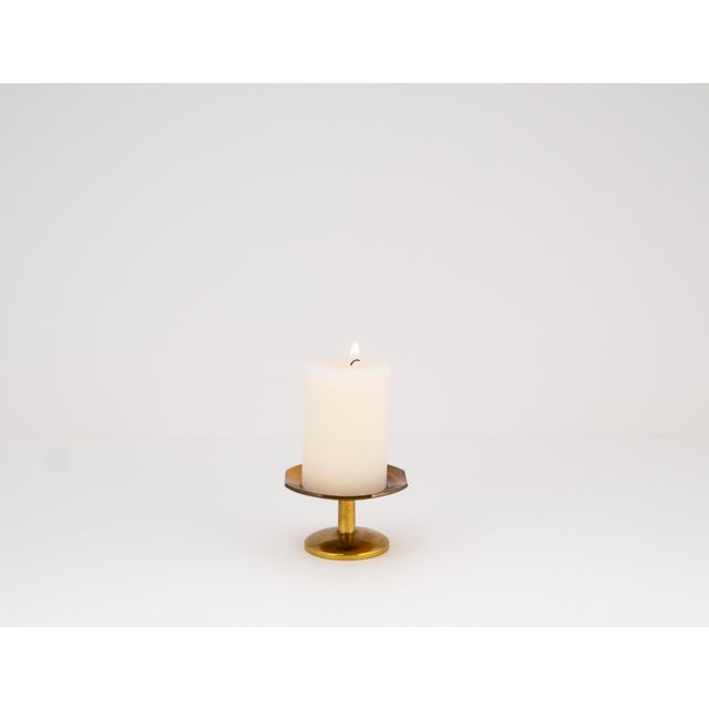 Mid-Century Minimalist Brass Table Candlestick, 1960s For Sale - Image 16 of 16