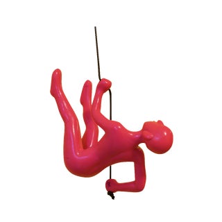 Pink Climbing Man Wall Art For Sale
