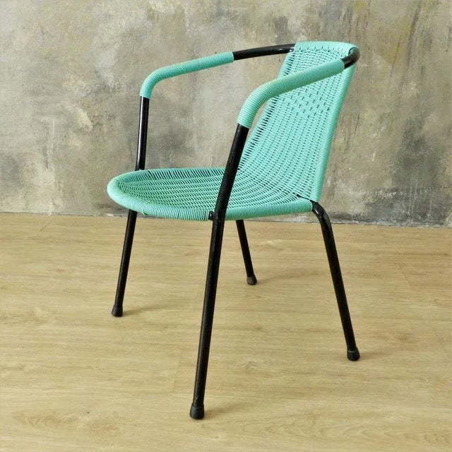 1960s Vintage Green Bench & Chairs, 1960s, Set of 3 For Sale - Image 5 of 18