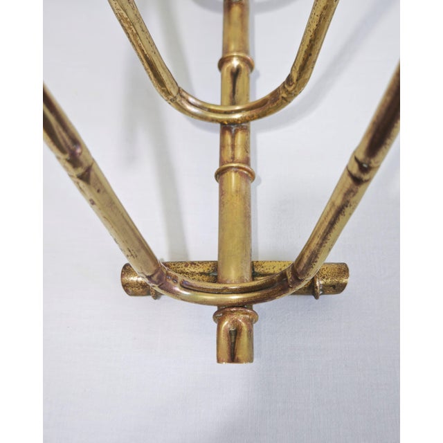 Mid-Century Modern Bamboo-Effect Brass Magazine Rack, Italy, 1970s For Sale - Image 6 of 14
