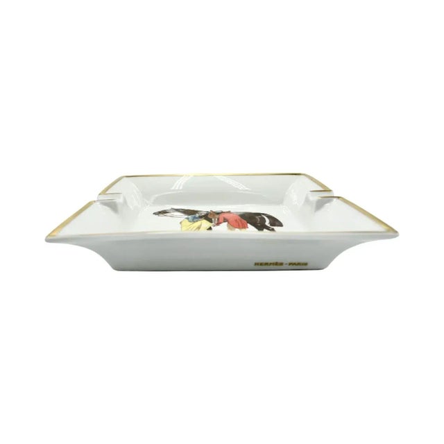 Hermès Vintage Hermes Paris Philippe Ledoux Equestrian Porcelain Ashtray For Sale - Image 4 of 15
