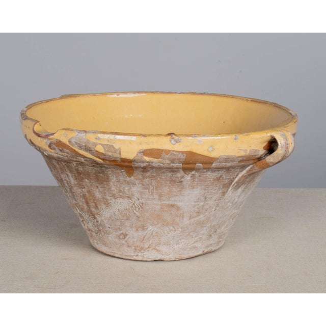 Yellow French Yellow Glazed Terracotta Tian or Grésale Bowl For Sale - Image 8 of 11