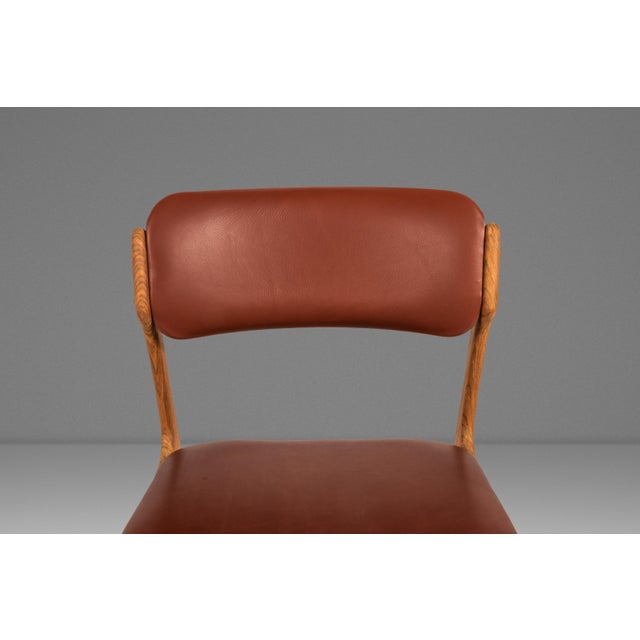Set of Six (6) Bespoke Danish Modern Model 49 Dining Chairs in Teak & New Leather by Erik Buch for O. D. Møbler, Denmark, C. 1960s For Sale - Image 9 of 18