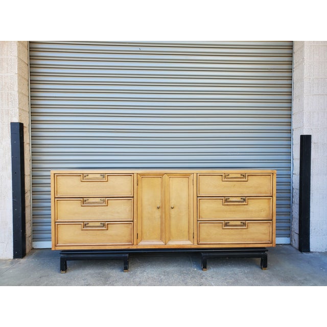 1950s Large Bleached Mahogany Dresser by American of Martinsville For Sale - Image 11 of 18