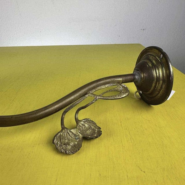 Vintage Wall Light in Opaline Glass For Sale - Image 5 of 9