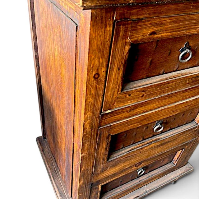 Rustic Southwestern Pine 3-Drawer Planked Clavo Chest or Nightstand For Sale - Image 10 of 14