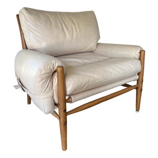 Rhys Leather Chair Attributed to Anthropologie in Moore & Giles Mont Blanc For Sale