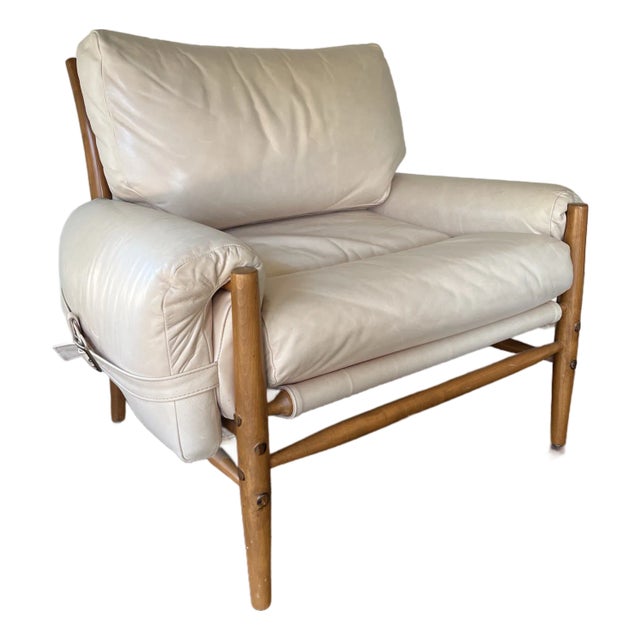 Rhys Leather Chair Attributed to Anthropologie in Moore & Giles Mont Blanc For Sale