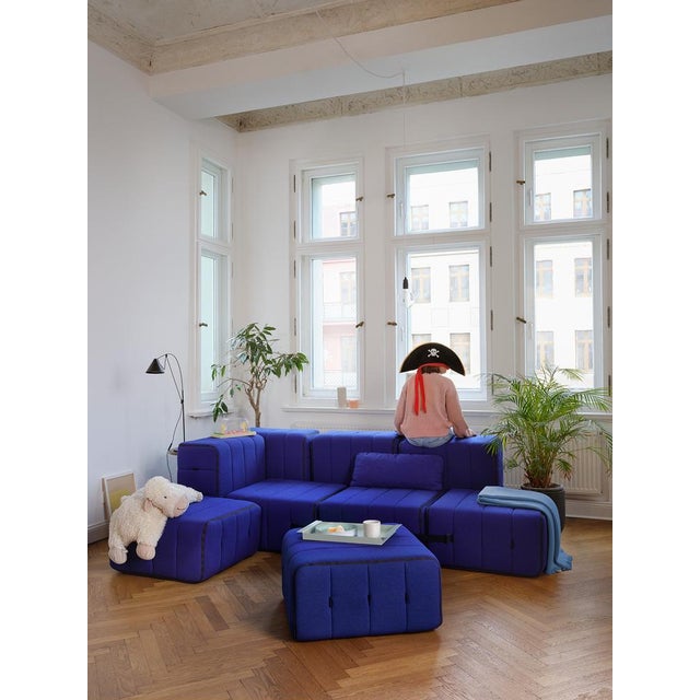 Contemporary Curt Sofa Cushion 60x30 - Jet - 9607 (Blue / Purple) by Ambivalenz For Sale - Image 3 of 4