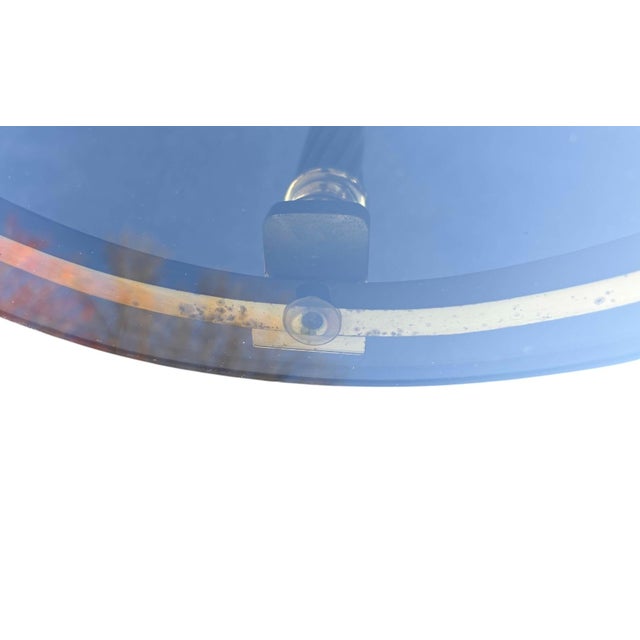 Metal Maison Jansen Attributed Pair of Neoclassical Side Tables in Brass With Glass Top For Sale - Image 7 of 8