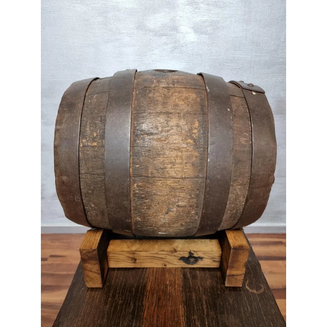 Vintage Oak Wine Barrel For Sale - Image 10 of 12