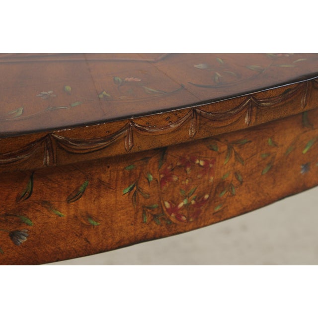 1990s Adam Paint Decorated Demilune Console Hall Table For Sale - Image 5 of 16