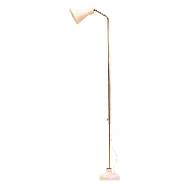 Adjustable LT3 Alzabile Floor Lamp in Portugal Pink Marble by Ignazio Gardella for Azucena, Italy, 1949 For Sale