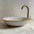 Not Yet Made - Made To Order Farmhouse Minimalist Oval Sink With 14k Gold Rim Bathroom Sink, Oval Handmade Ceramic For Sale - Image 5 of 9