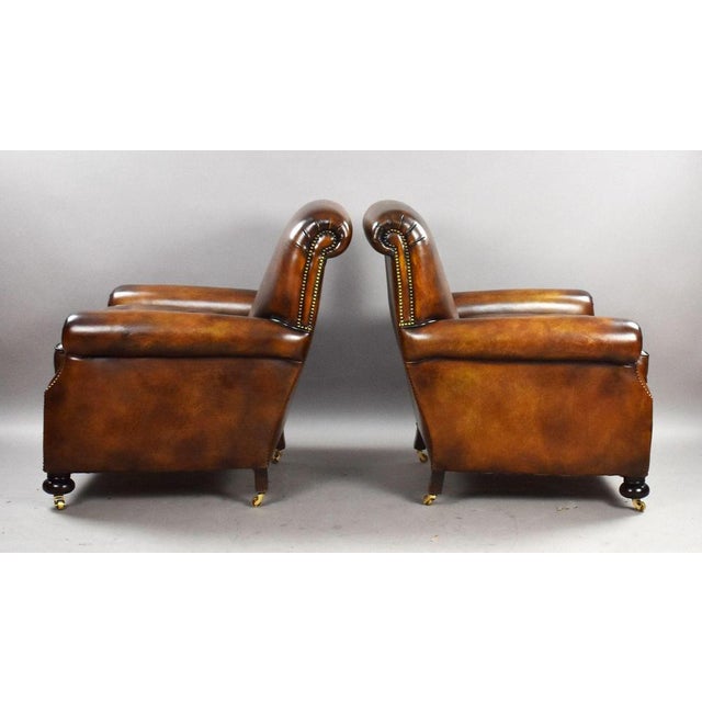 Leather Club Chairs, 1920, Set of 2 For Sale - Image 3 of 10