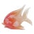 Murano Seguso Italian Art Glass Angel Fish Vintage Opalescent Orange White Alabastro Sculpture Figurine For Sale