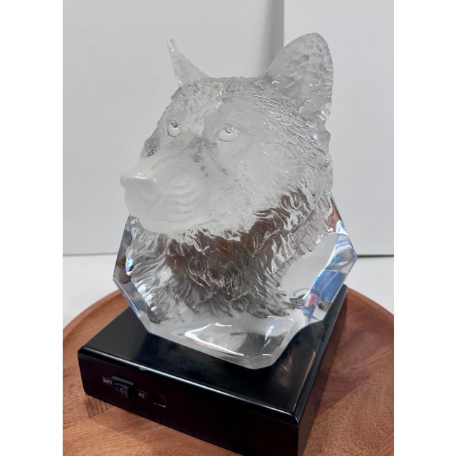 Kitty Cantrell “Devotion” Limited Edition Lucite & Pewter Wolf Sculpture With Lighted Base For Sale - Image 9 of 17