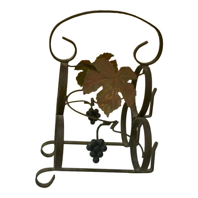 1950s Vintage French Iron Wine Bottle Rack For Sale