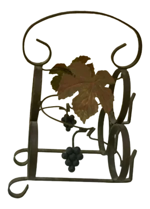 1950s Vintage French Iron Wine Bottle Rack