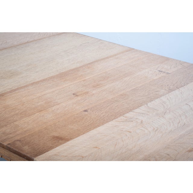Vintage Brutalist Oak Dining Table with Extensions by Henning Kjærnulf, 1960s For Sale - Image 4 of 11