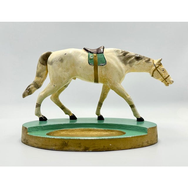 Art Deco Aluminium Desk Tray with Horse Figure, 1930s For Sale - Image 3 of 14