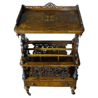 Antique Marquetry Serving Table For Sale