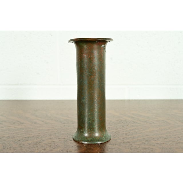 Bronze Heintz Style Arts & Crafts Sterling Silver on Bronze Vase For Sale - Image 8 of 11