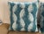 Pair of Oka Ocean Blue Fractal Leaf Pillow Covers With Duck Feather Inserts For Sale - Image 6 of 13