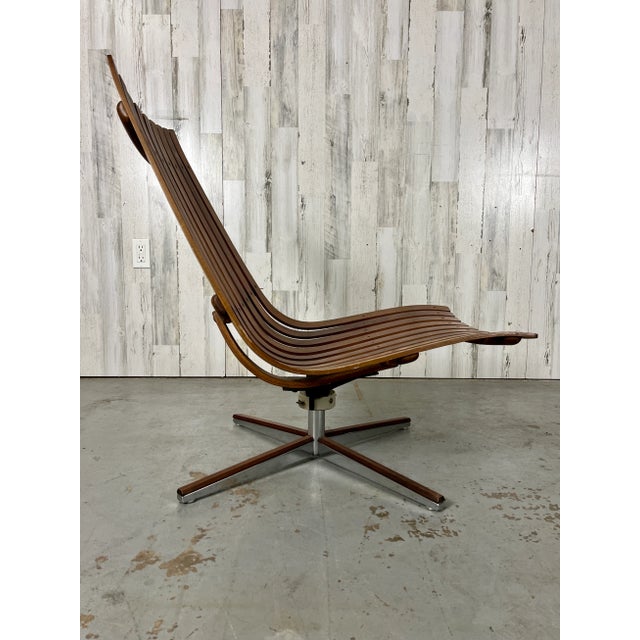 Hans Brattrud Mid 20th Century Rosewood Swivel Lounge Chair Attributed to Hans Brattrud for Georg Eknes For Sale - Image 4 of 13
