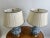 Chinese Oriental Chinese Ming Dynasty Style Blue & White Table Lamp W Org Shades, a Pair For Sale - Image 3 of 15