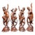 Set of 4 Vintage Chinese Boxwood Dancing Figures | Carved Musician Statues For Sale