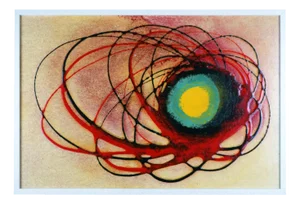 Klaus Oldenburg, Eccentric Discharges of a Turquoise-Yellow Core, 1975, Oil Painting