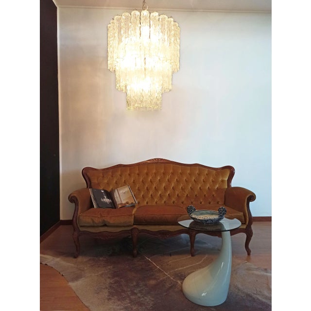Large 3-Tier Murano Glass Tubular Chandelier, 1980s For Sale - Image 15 of 18