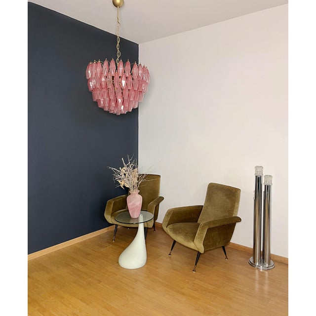 Pink Alabaster Murano Glass Poliedri Chandelier, 1990s For Sale - Image 4 of 18