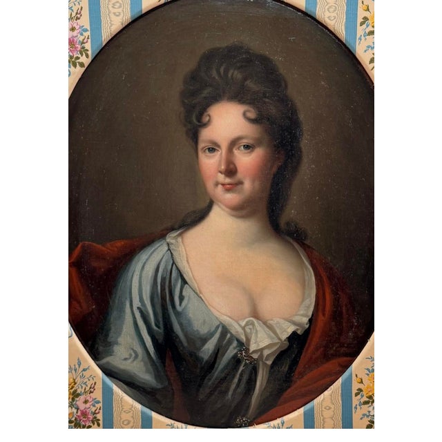 Portrait of a Baroque Lady Early 18th Century English School Oil on Canvas For Sale - Image 13 of 18