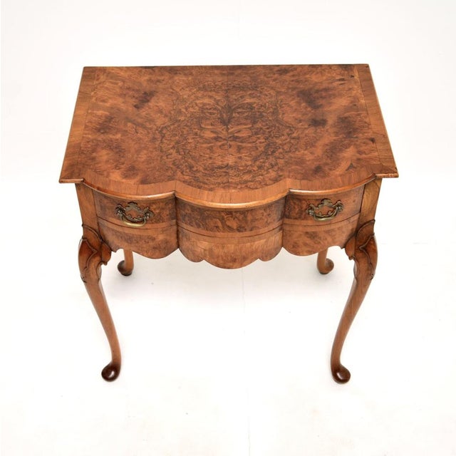 Antique Console Table in Burr Walnut, 1900 For Sale - Image 6 of 11