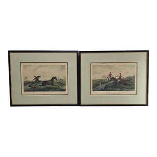 Antique 19th C Alken Aquatint Prints – "The Right & Wrong Sort" Equestrian Art For Sale