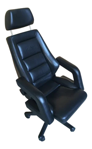 1990 Black Leather Recaro Vintage Executive Chair