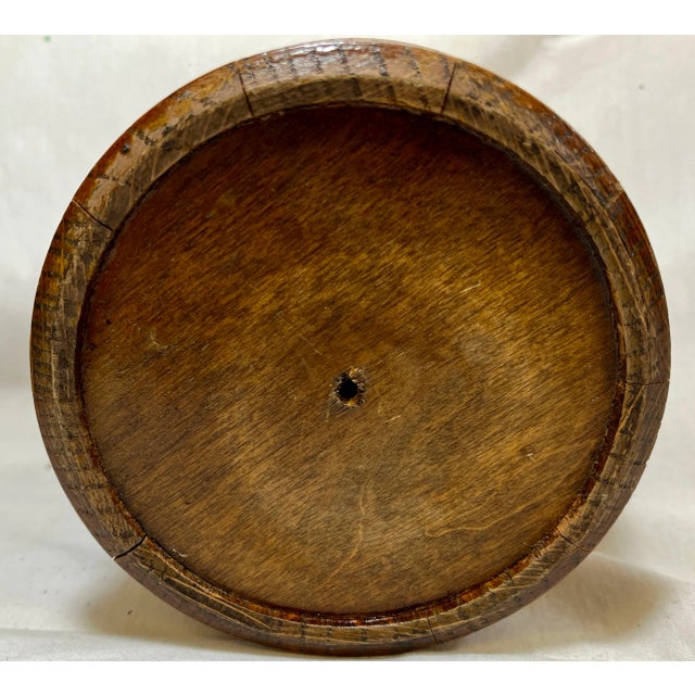 Wood Antique Ceramic Lined Oak Wood Tea Jar/Caddy From England - Circa 1900 For Sale - Image 7 of 9