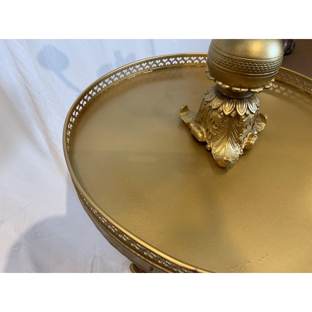 Decorative Empire Style Wood Candle Stand With Bronze Angelic Figure For Sale - Image 12 of 13