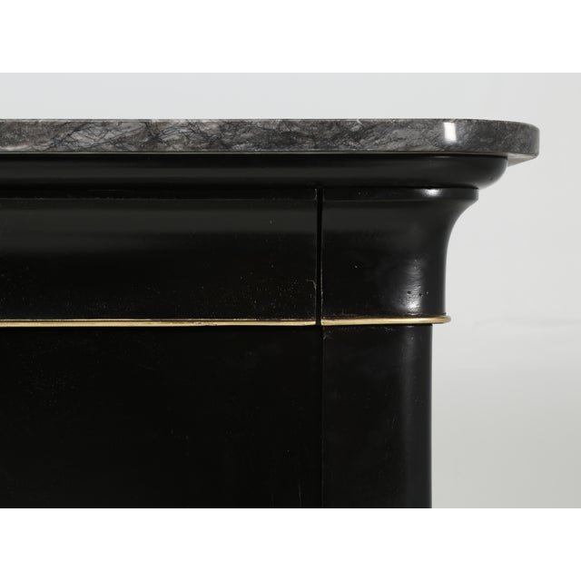 Antique French Louis Philippe Style Buffet Ebonized Grey Marble Restored C1800's For Sale - Image 11 of 12